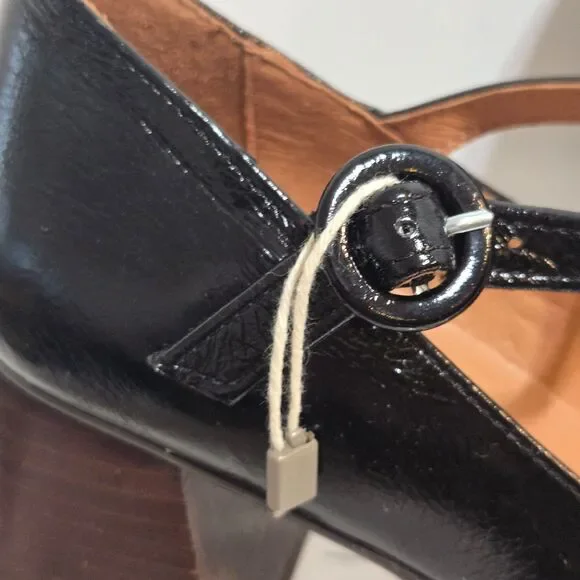 Jonak Paris‎ Shoes 7.5 / 38 Black Leather Chunky Heeled Mary Janes Platform New - Picture 4 of 14